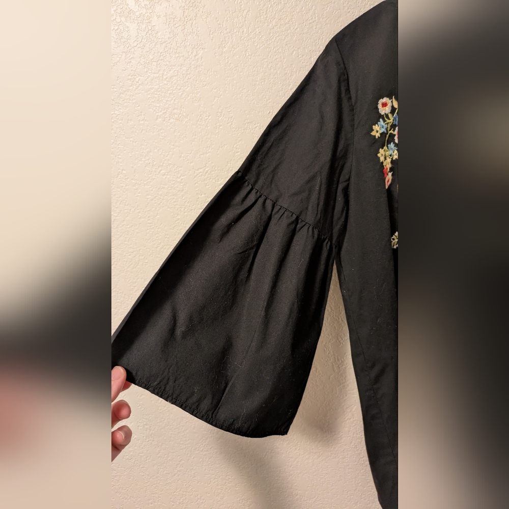Loft Black Embroidered Women's Top - Picture 5 of 6